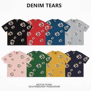 FOG高街DENIM 运动T恤 TEARS木棉花发泡印花满印男女高街宽松短袖