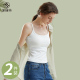白色吊带背心女带胸垫文胸一体内搭夏薄款 上衣 外穿无痕美背打底衫