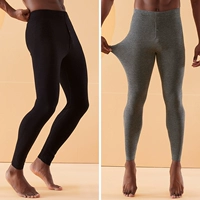 [Шерсть + шелковый бархат] темперамент черный + светло -серый - теплые брюки