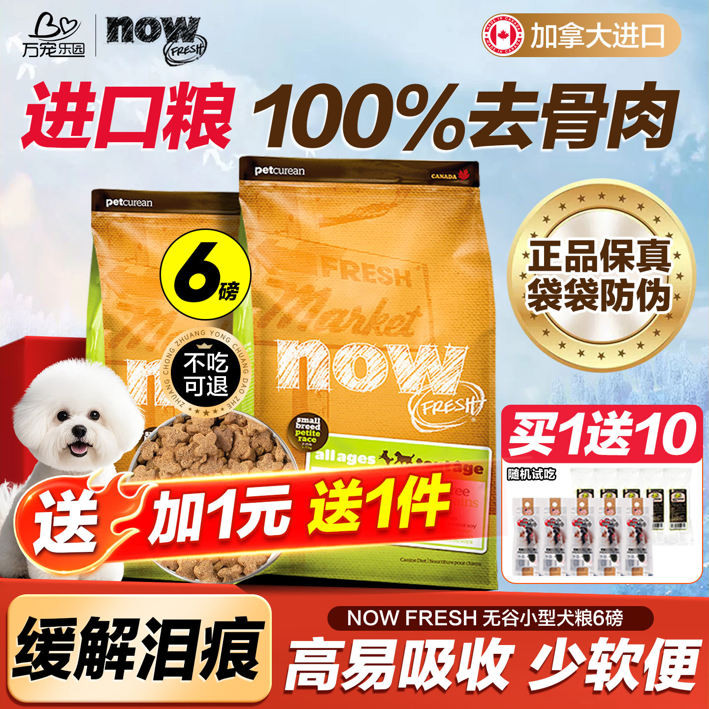 NOW进口狗粮小型犬成幼犬粮四叶草小颗粒主粮无谷粮泰迪比熊柯基