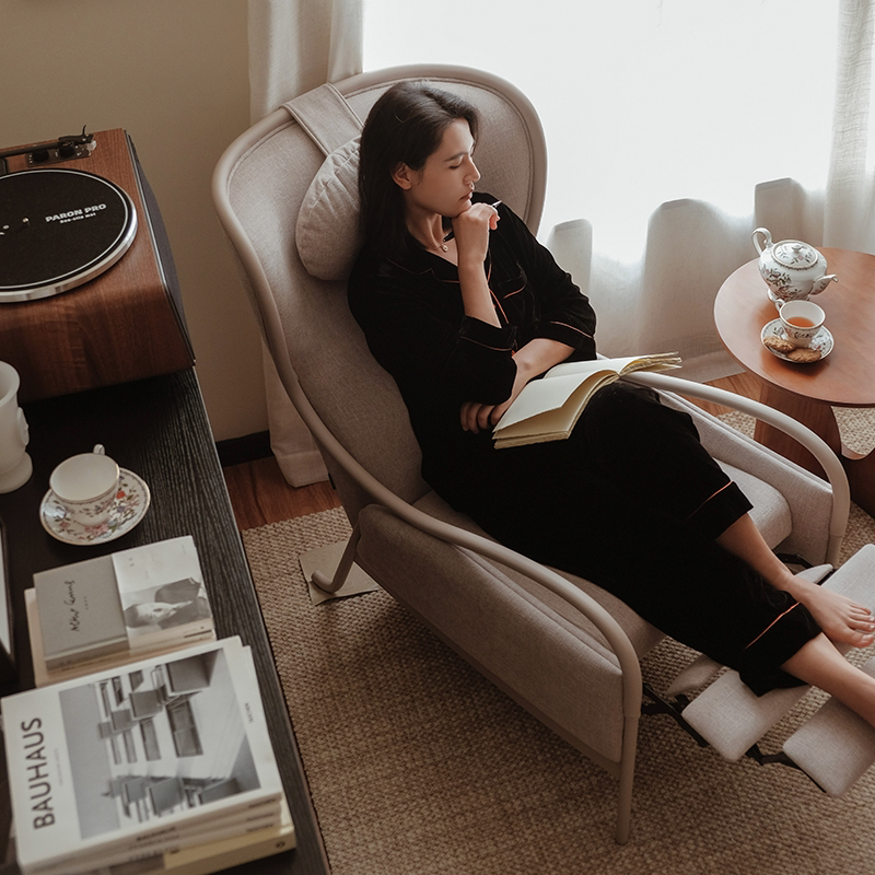 吱音 相随 现代简约意式布艺单人沙发北欧设计多功能休闲躺椅客厅