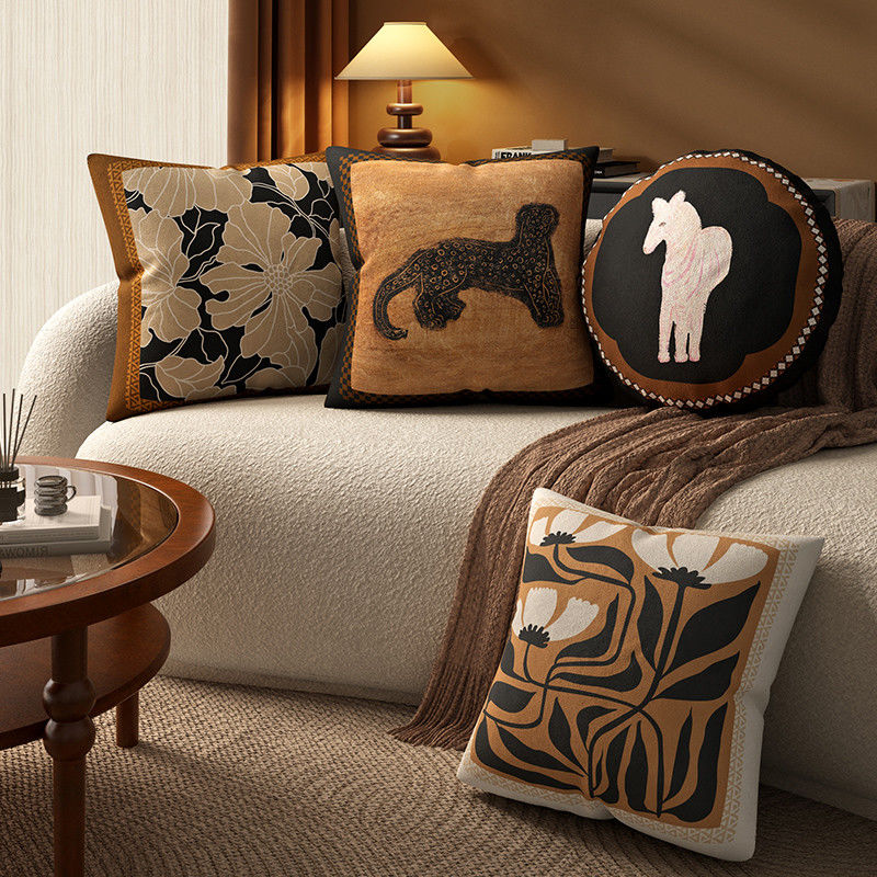 常玉抱枕沙发客厅轻奢高级感抱枕套毛绒靠枕高颜值靠垫法式中国风