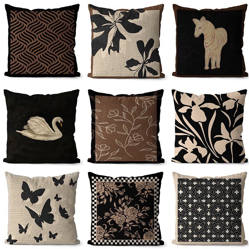 北欧高级古风复古轻奢抱枕抽象客厅沙发床头卧室靠枕高级靠垫抱枕