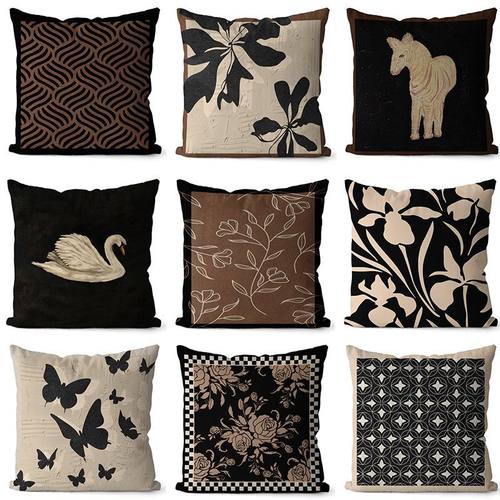 北欧高级古风复古轻奢抱枕抽象客厅沙发床头卧室靠枕高级靠垫抱枕