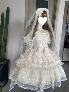 逗酱原创Lolita洛丽塔宝石芭蕾doll感蕾丝纱蝴蝶结优雅花嫁连衣裙