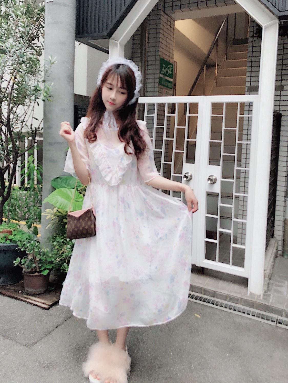 逗酱原创梦幻贝壳夏小仙女软妹女仆清新雪纺飘逸连衣裙长裙