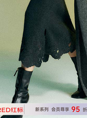 PALUOPO/帕罗RED红标系列商场同款25秋冬纯羊绒半身裙 25W3B8086Y