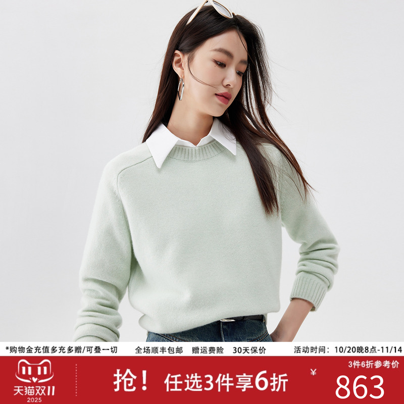 帕罗长袖圆领100%山羊绒羊绒衫