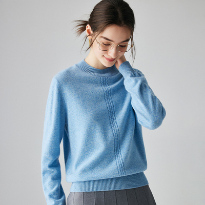帕罗长袖纯羊绒宽松圆领毛衣