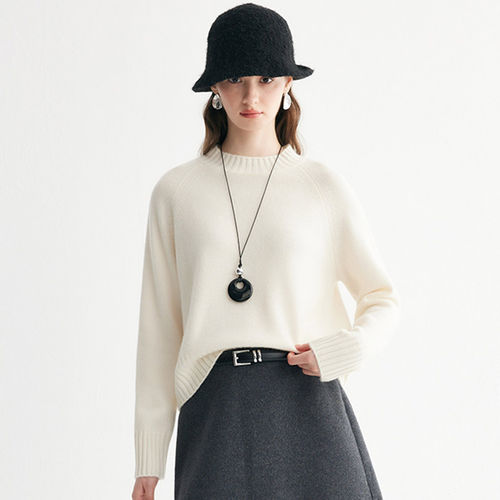 帕罗慵懒风圆领羊绒衫女