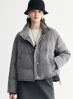 PALUOPO/帕罗短款立领羽绒服女保暖94鹅绒外套小个子厚款冬季新款