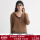 女针织衫 PALUOPO 帕罗老钱风绞花连帽纯山羊绒开衫 气质毛衣外套