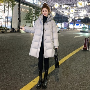 灰色高端中长款小个子羽绒服女2025冬季新款95白鸭绒加厚保暖外套