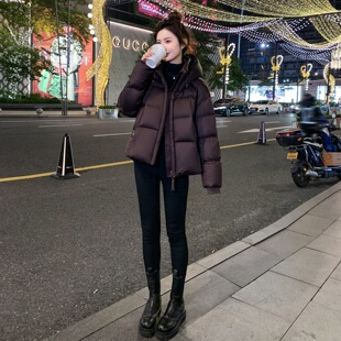 泡芙短款羽绒服女2025冬季新款连帽95白鸭绒小个子加厚保暖外套潮