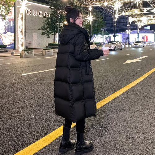 黑色羽绒服女2025新款冬季加厚
