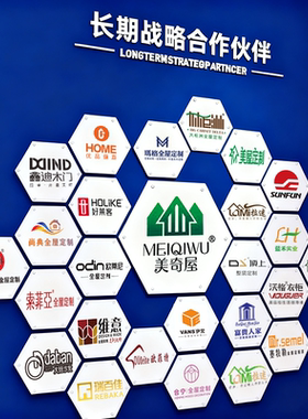 六边形亚克力磁吸照片背景墙员工风采展示公司企业文化墙相框简约