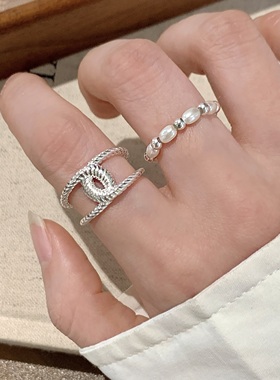 简约百搭戒指女轻奢高级感2026新款叠戴组合戒指小众设计指环配饰