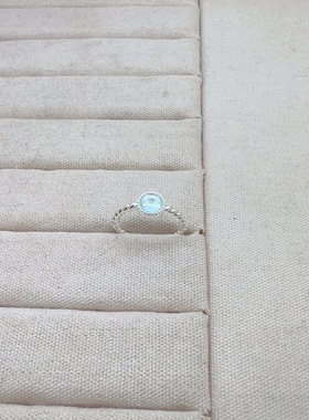 饰尚e族蓝色圆形锆石戒指女甜美精致优雅气质开口指环ins食