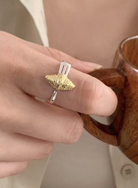 创意叉子牛角包戒指女小众设计 可爱开口戒子食指指环女2025新款