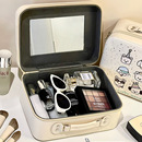 化妆包女2025新款 外出化妆箱大容量化妆品收纳包 高端带镜子便携式