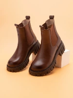 Martens, челси на каблуке, ретро короткие сапоги, французский винтажный стиль
