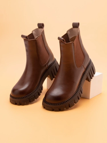 Martens, челси на каблуке, ретро короткие сапоги, французский винтажный стиль