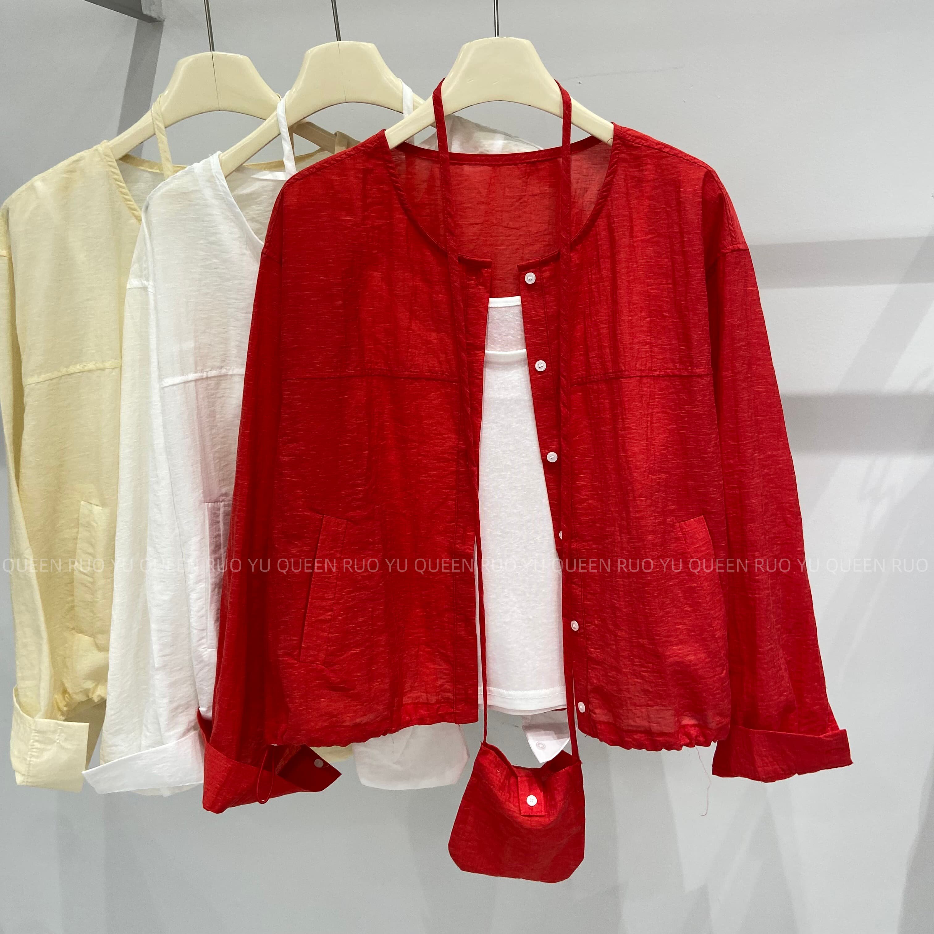 欧货单排扣薄款长袖短外套防晒衬衫式圆领宽松两件套女2026夏韩版