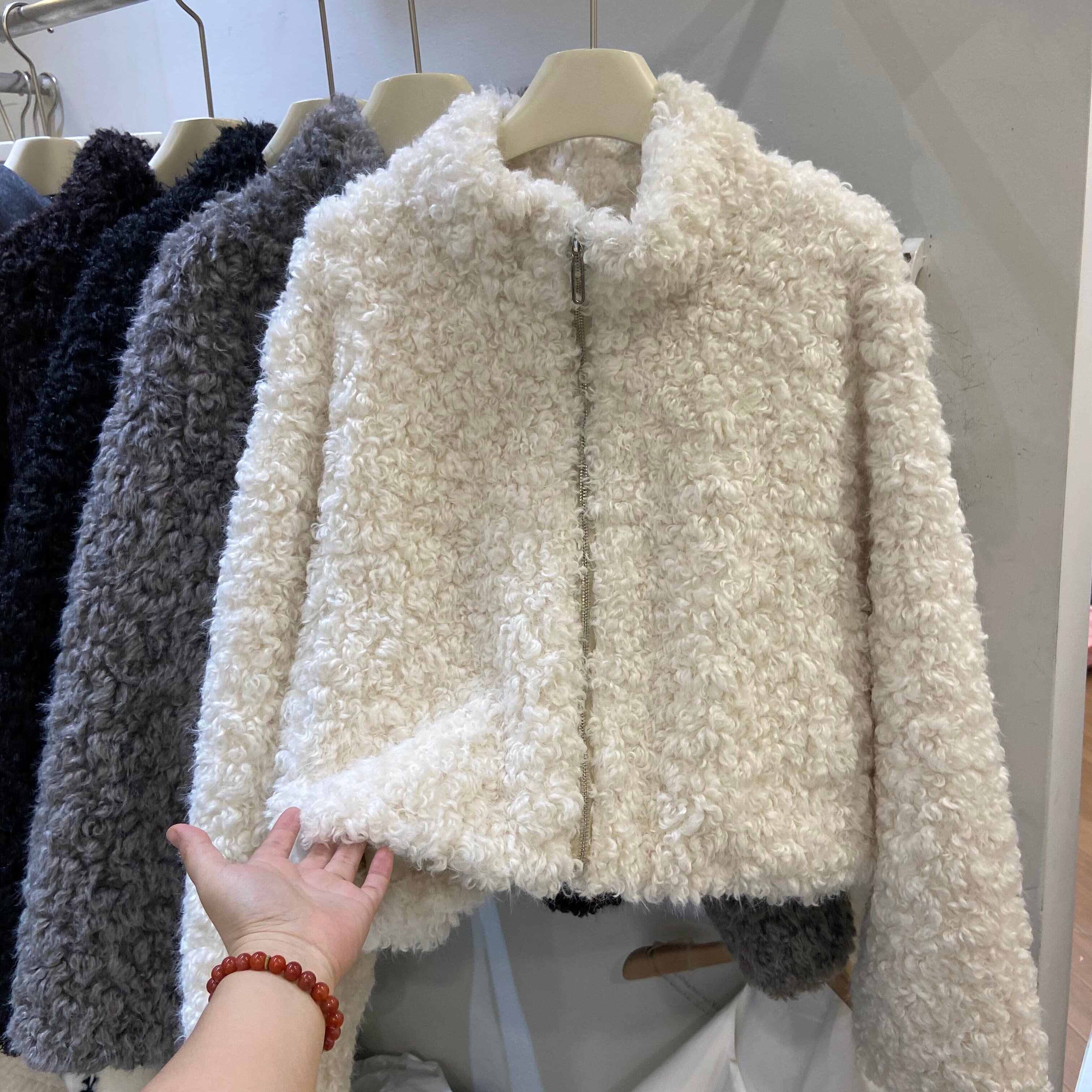 皮毛一体立领拉链圈圈毛羊羔毛毛绒短外套保暖女冬韩版显瘦洋气冬,女装/女士精品,短外套,淘宝优惠券,粉丝福利购,淘宝优惠卷