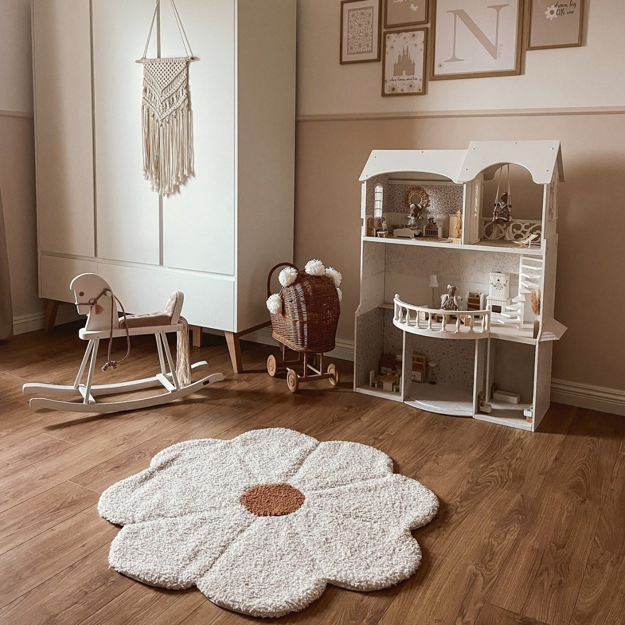 INS风雏菊煎蛋地垫游戏毯儿童房装饰床边脚垫婴儿爬行垫拍照道具