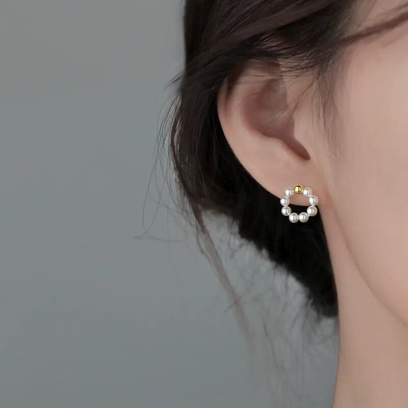 925银针珍珠耳钉轻奢高级感2024新款爆款耳环小众女耳饰