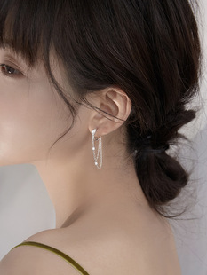 925纯银创意流苏轻奢小众设计耳环女耳钉耳饰2021年新款潮