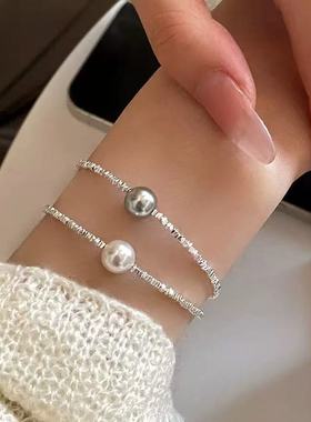 碎银几两纯银施家珍珠手链女款学生小众设计高级感手饰2025年新款