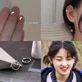 s925纯银张子枫素圈耳环小众耳圈女夏季 2023年新耳钉耳饰