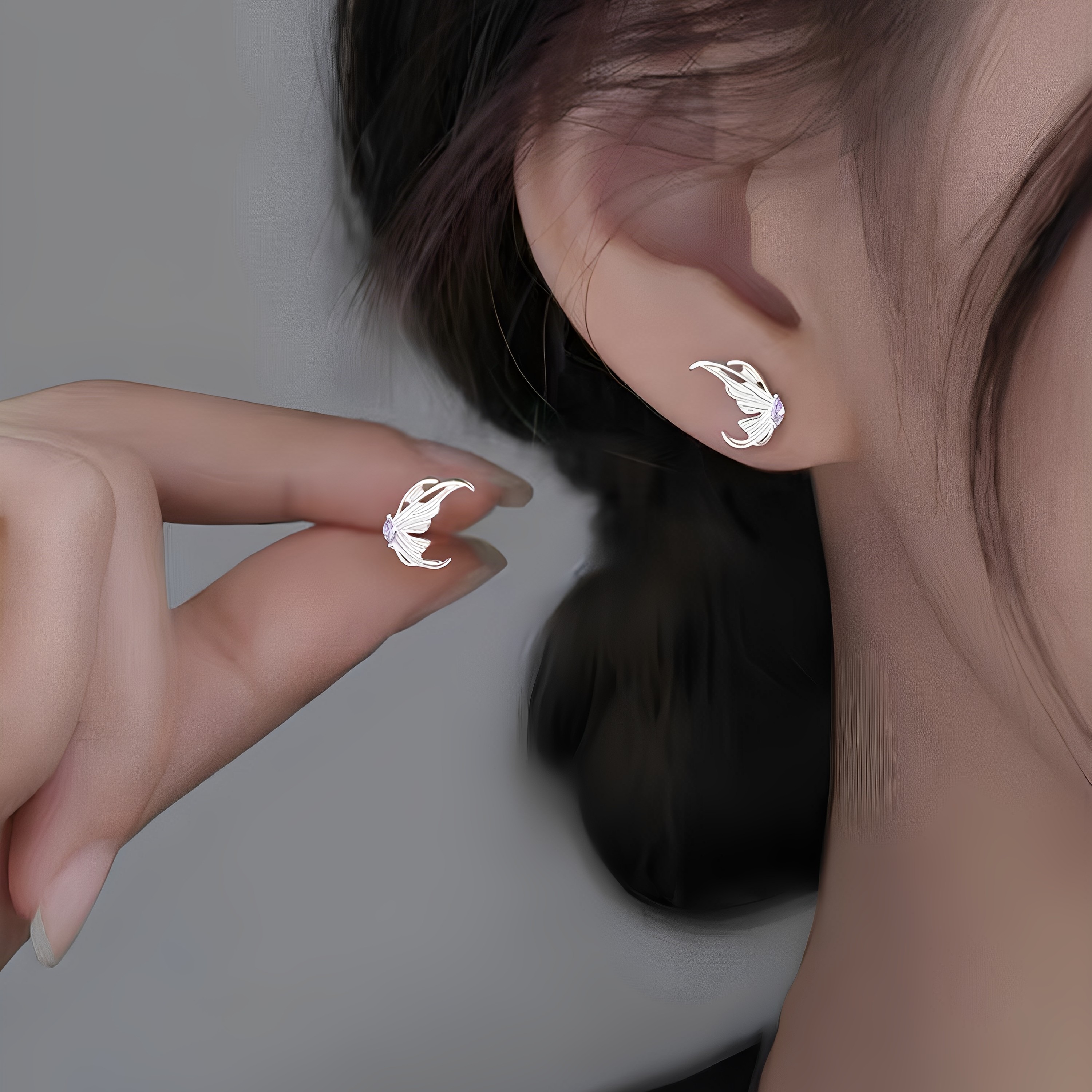 925纯银蝴蝶耳钉女轻奢小众2025新款爆款耳环高级感耳饰,饰品/流行首饰/时尚饰品新,耳钉,淘宝优惠券,粉丝福利购,淘宝优惠卷