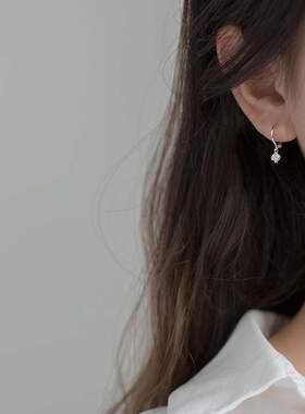 925纯银闪钻耳环夏季耳坠2021年新款潮耳钉ins耳扣耳饰女