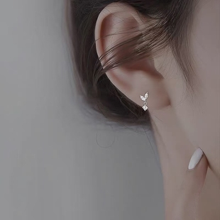 纯银树叶耳钉女精致耳坠小众轻奢设计感耳环2025新款爆款耳饰高级