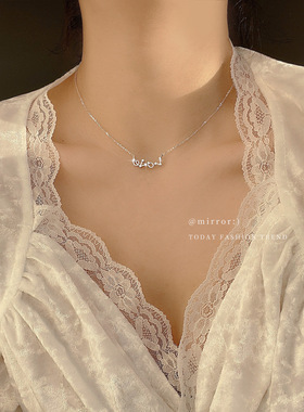 love吊坠纯银通勤风配饰锁骨链
