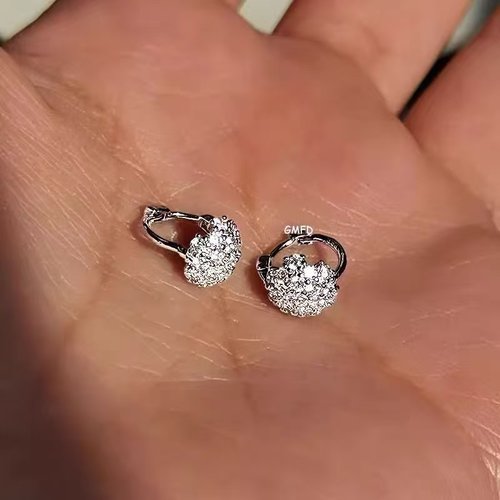 2025新款超闪满钻耳环女轻奢小众设计高级感耳骨环耳扣新款耳骨钉