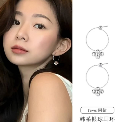 925银fever同款银球耳环女小众2025新爆款耳钉高级感耳饰