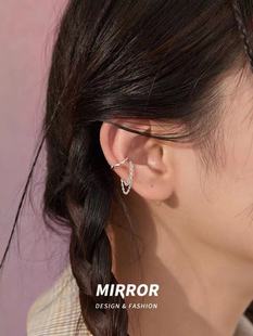 925纯银耳夹女耳骨夹无耳洞耳饰2021年新款潮流苏麻花ins风