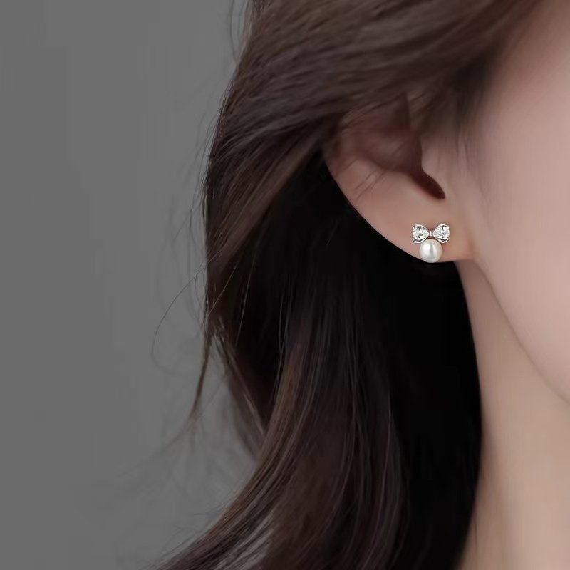 925纯银珍珠耳钉小众新款2024爆款耳环女轻奢高级感耳饰
