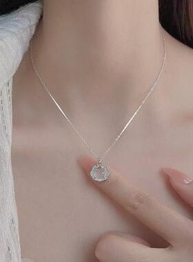 925银如意锁项链女2025新款爆款长命锁吊坠轻奢小众高级感颈链