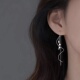 925纯银波浪耳线轻奢耳钉耳环女2023年新小众设计夏耳饰
