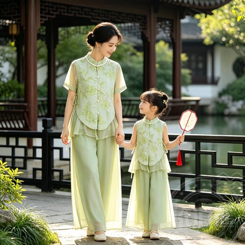 汉服新中式亲子装夏季国风