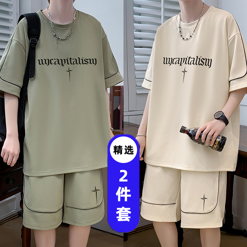 13初高中学生短袖t恤男孩12-15岁大童夏装14青少年短裤运动套装16