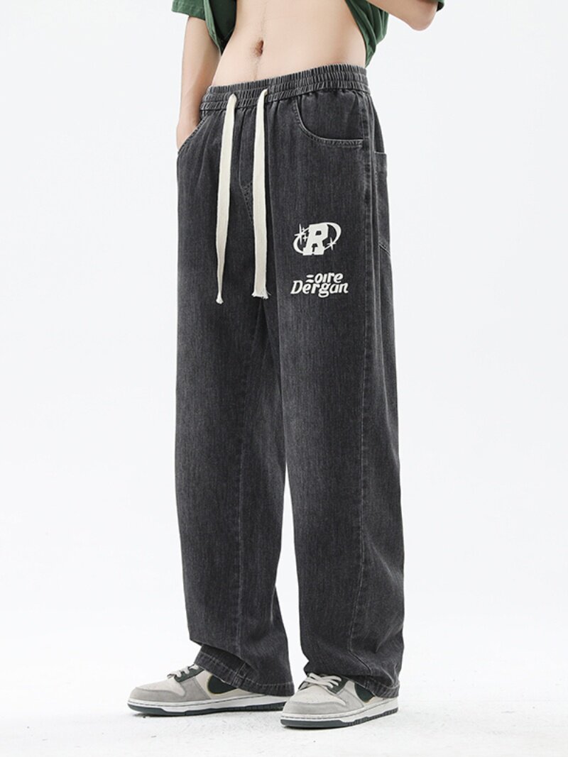 SUMMER THIN JEANS 13-YEAR-OLD BOYS MIDDLE AND HIGH SCHOOL STUDENTS 14 LOOSE STRAIGHT TROUSERS 15 BIG CHILDRENS CASUAL PANTS