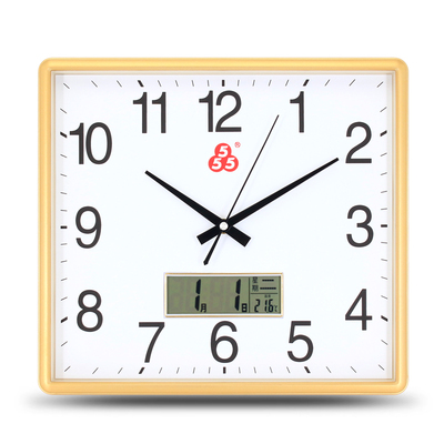 上海钟表555电子日历挂钟