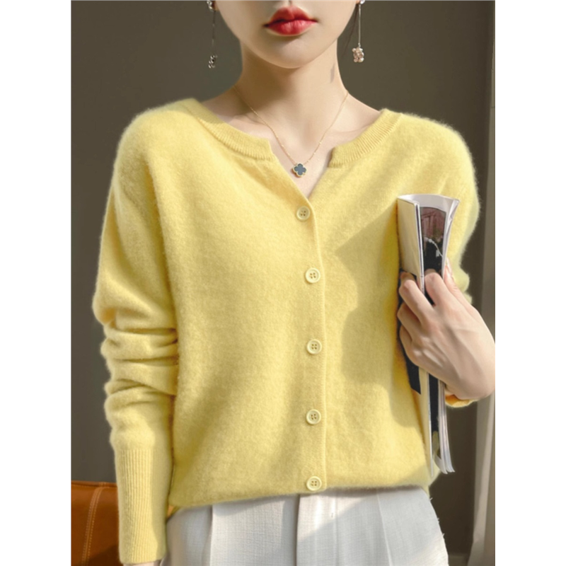 2024春季格雷系气质灰色针织衫开衫外套上衣薄短款毛衣外搭羊毛衫,女装/女士精品,毛针织衫,淘宝优惠券,粉丝福利购,淘宝优惠卷