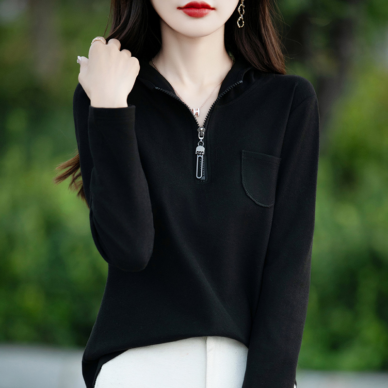 双面德绒上衣2024秋季新款半拉链套头连帽卫衣帽衫加厚百搭打底衫