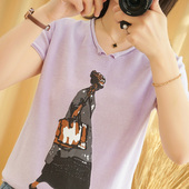 半袖 纯棉白色T恤女短袖 上衣 宽松女装 背心潮流春季 夏装 2020新款